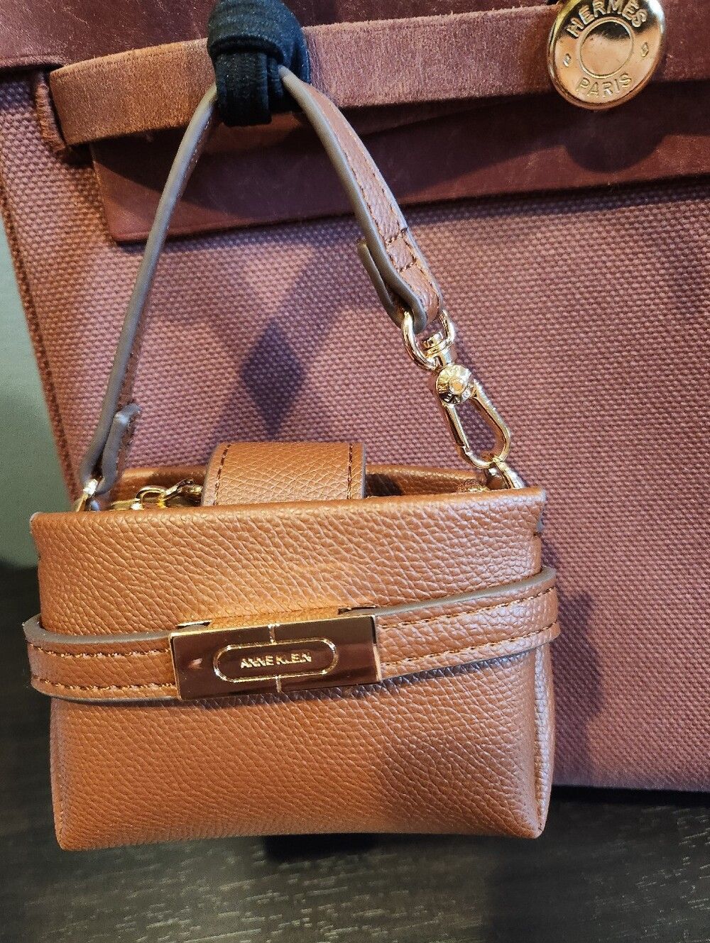 Hermes Herway Herbag 2 Bags In Brown & Beige Canvas And Leather Backpack/handbag - Picture 15 of 16